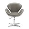 Manhattan Comfort Raspberry Faux Leather Adjustable Swivel Chair in Pebble and Polished Chrome AC038-PE - alternate 2